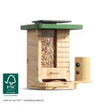 Birdfy Feeder Wood - Wooden Smart Bird Feeder with Camera