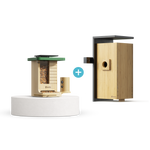 Birdfy Feeder Wood + Birdfy Nest Duo Bundle