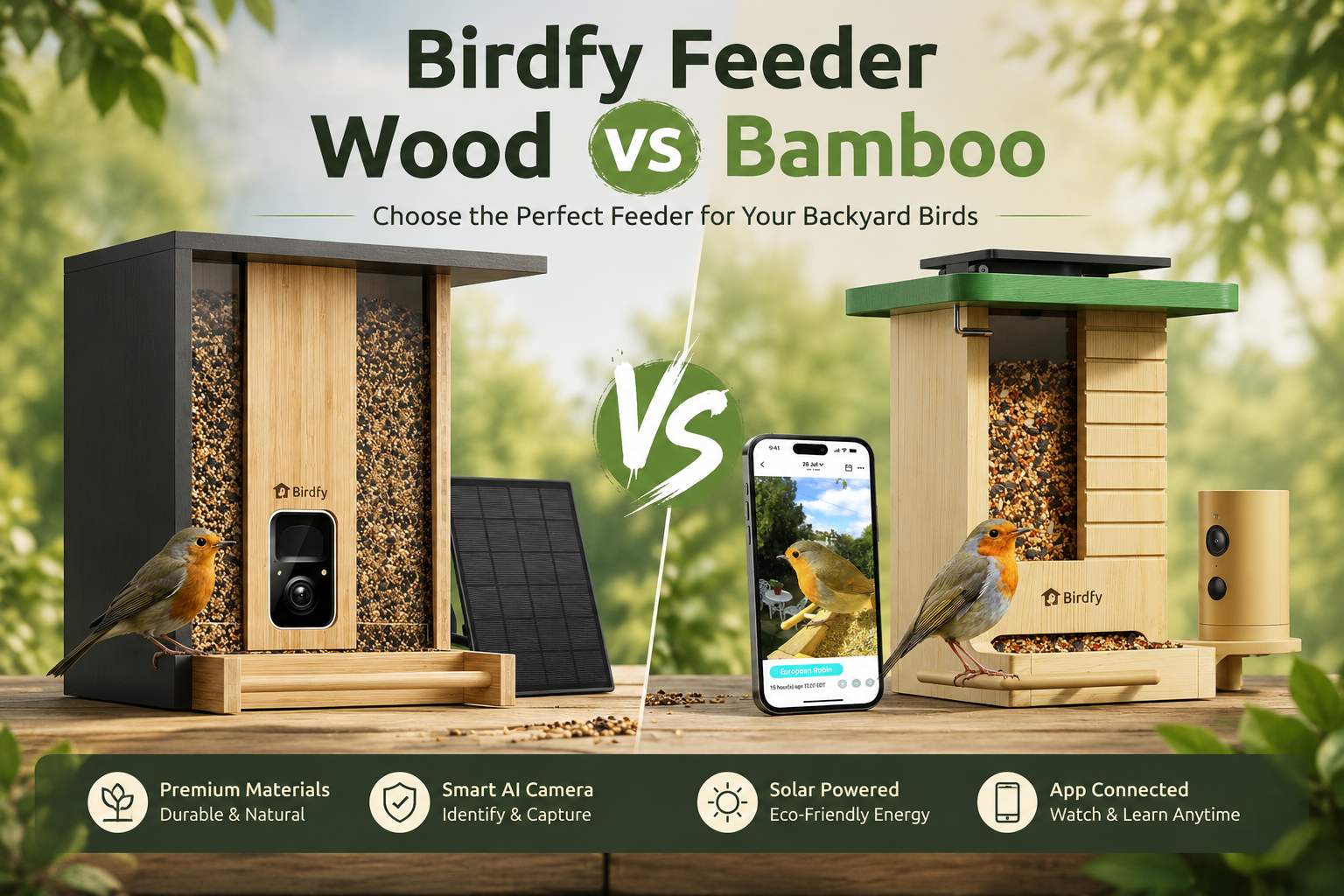 Birdfy Feeder Wood vs. Bamboo: Which Is Better for UK Gardens?
