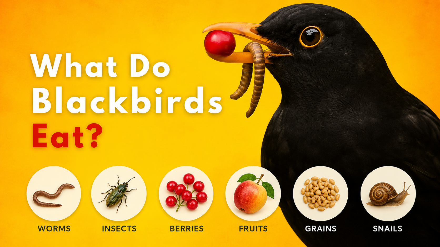 Blackbird Diet Guide: What Blackbirds Eat Year-Round in the UK