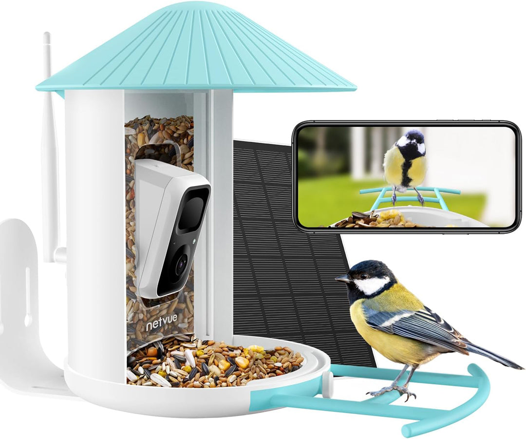 Birdfy Feeder with Solar Panel - Solar Powered Bird Feeder Camera