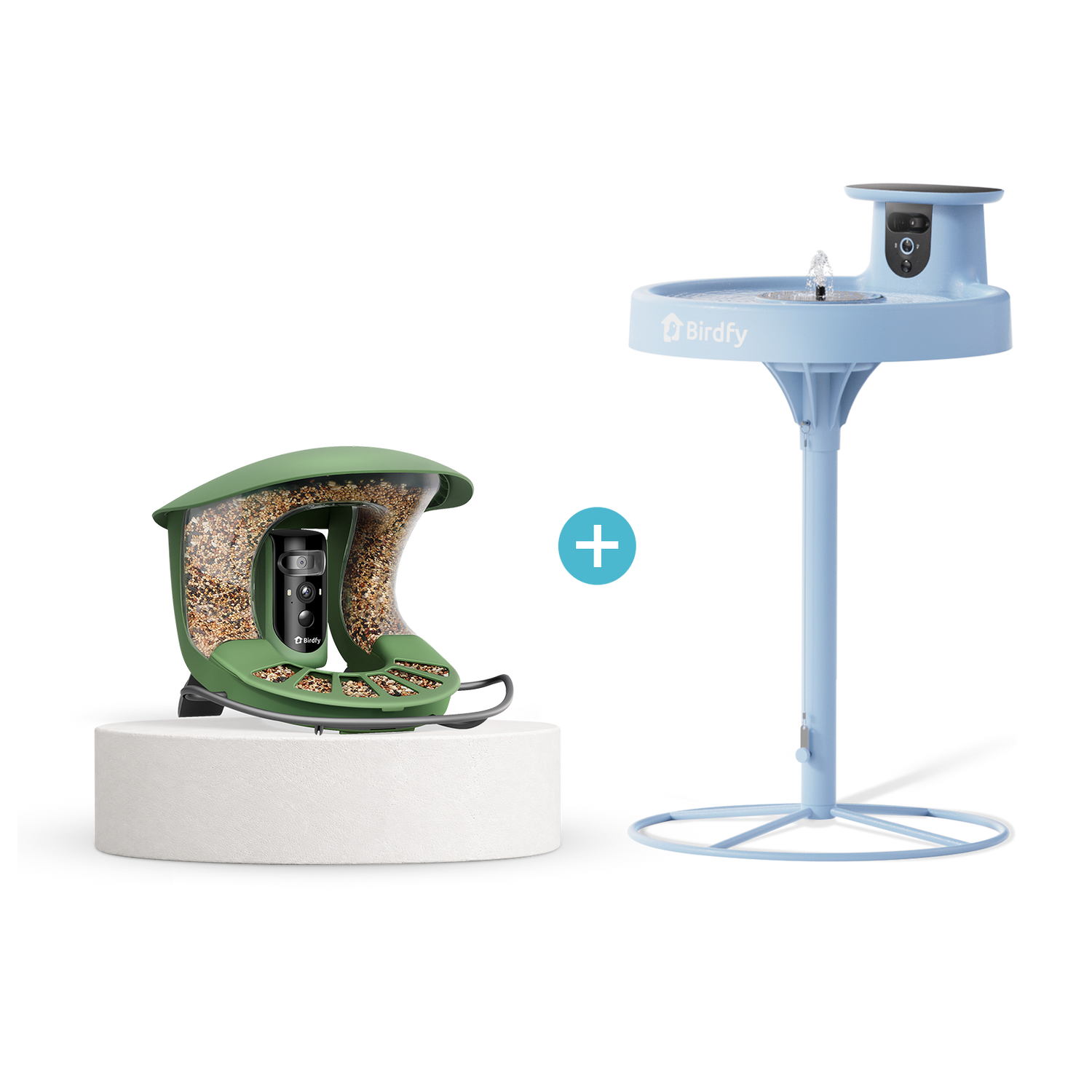 Birdfy Feeder 2 Pro + Birdfy Bath Pro with Stand Bundle