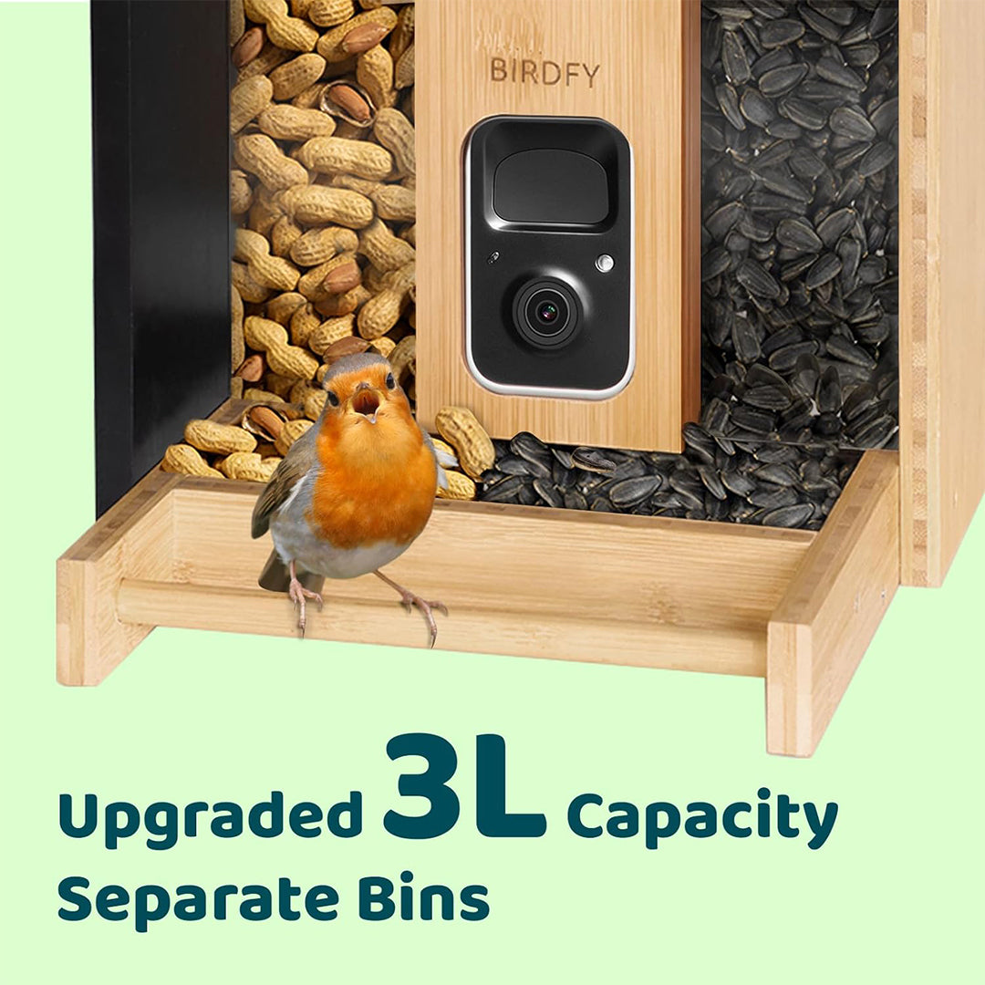 Birdfy Feeder Bamboo - Smart Bird Feeder with Eco-friendly Material