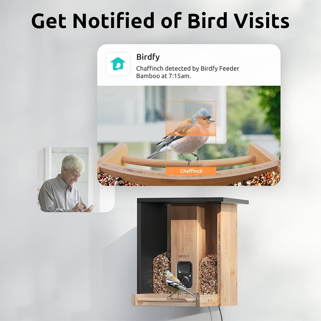 Birdfy Feeder Bamboo - Smart Bird Feeder with Eco-friendly Material