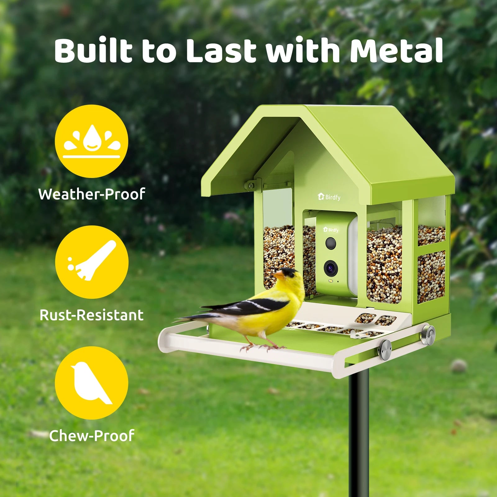 Birdfy Feeder Metal - Smart Metal Feeder with Camera