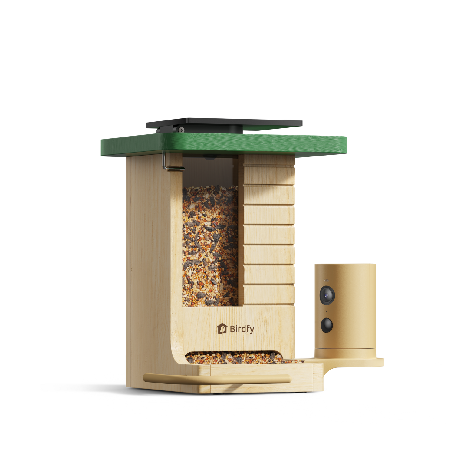 Birdfy Feeder Wood - Wooden Smart Bird Feeder with Camera