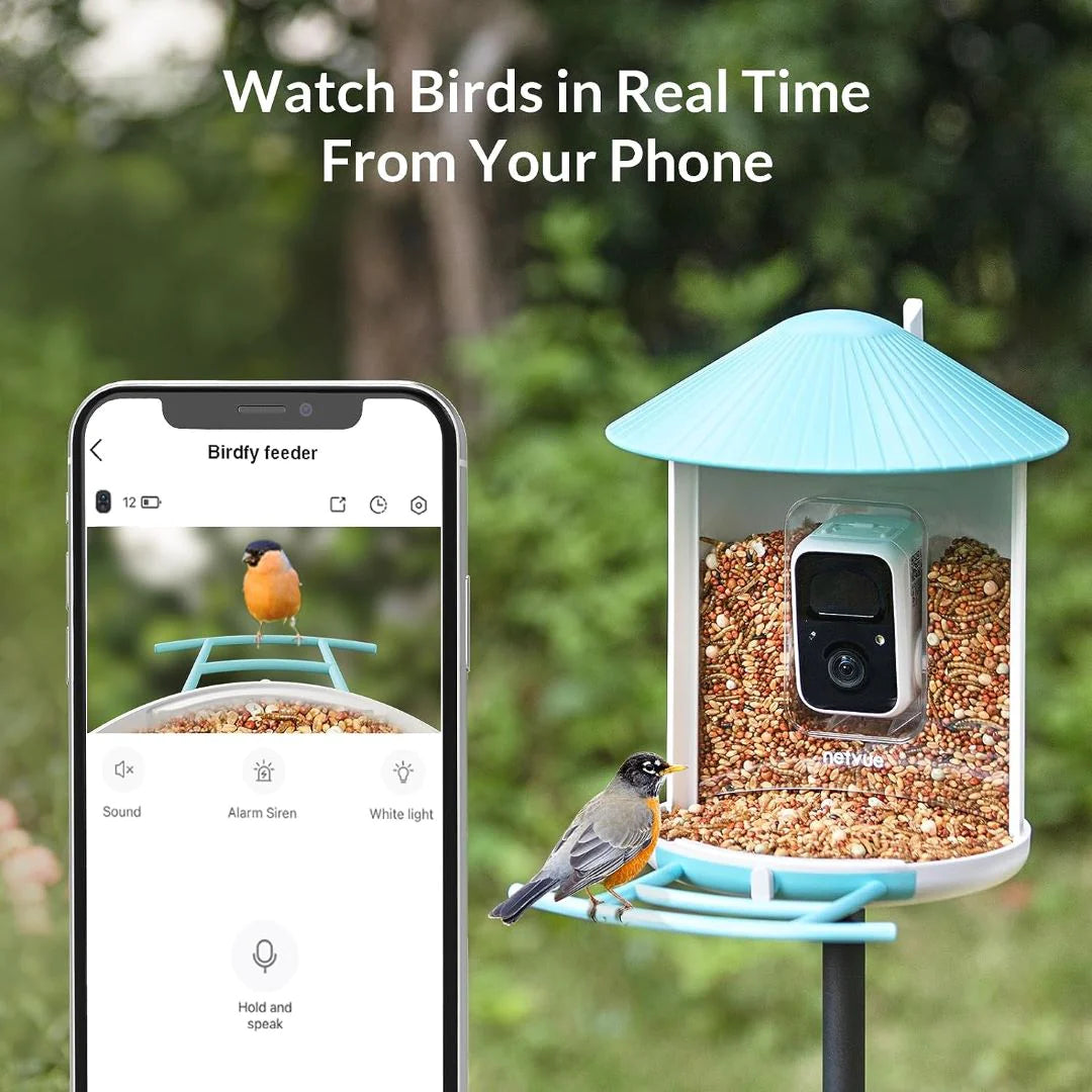 Birdfy Feeder with Solar Panel - Solar Powered Bird Feeder Camera