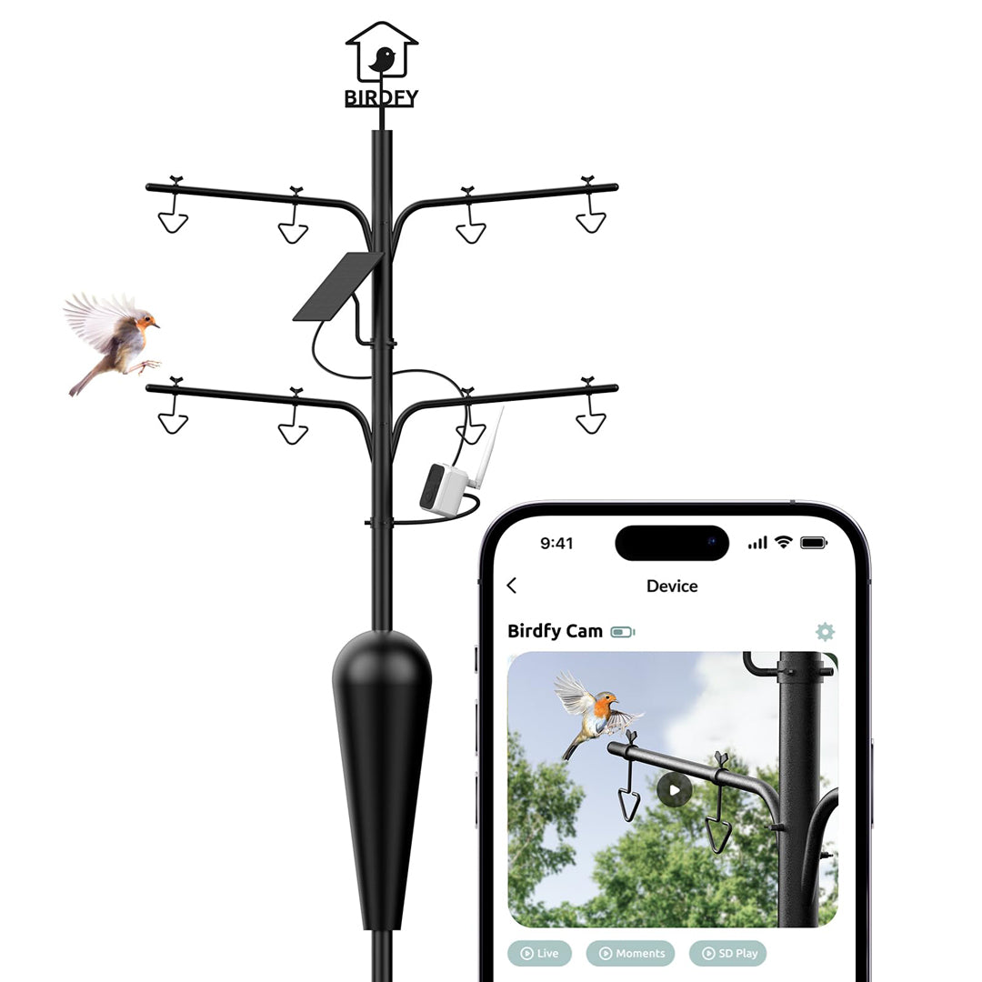 Birdfy Pole Station-Heavy Duty Pole Bird Feeders Stand