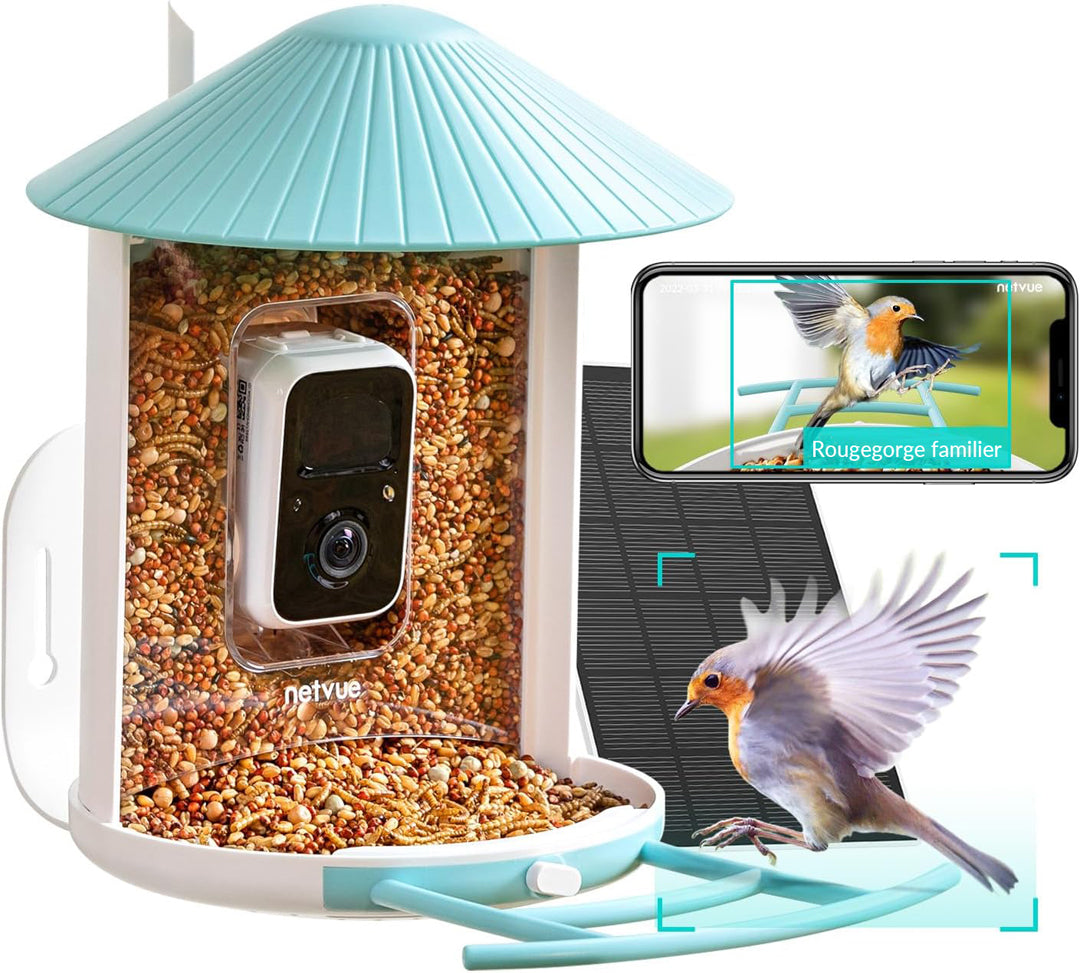 Birdfy Feeder with Solar Panel - Solar Powered Bird Feeder Camera